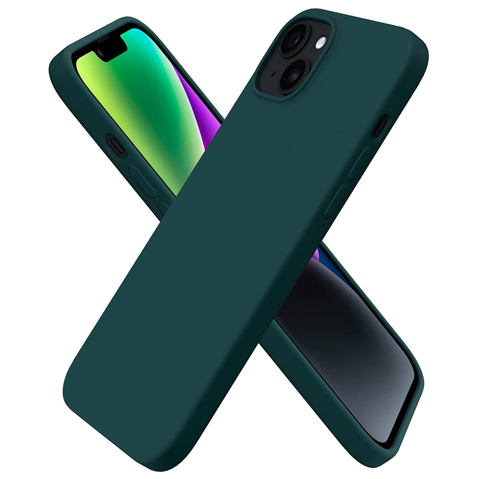 Liquid Silicone Case For Apple iPhone 14 Plus Luxury Thin Phone Cover Green-www.firsthelptech.ie