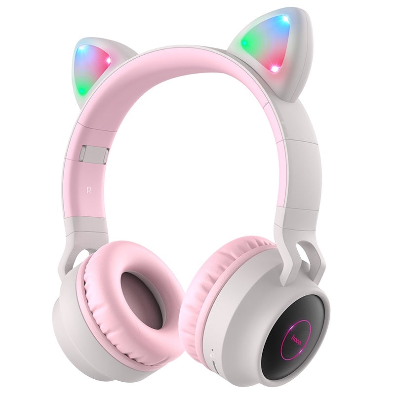 Hoco W27 Cat Ear 3 in 1 Wireless V5.0 JL Chip Headphone Pink-www.firsthelptech.ie