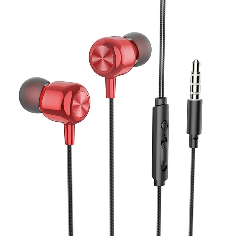 Hoco M87 String Single Button Control Universal 3.5mm Earphone With Mic Red-www.firsthelptech.ie