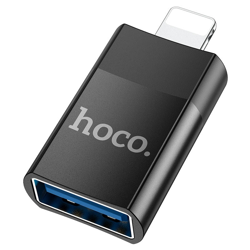 Hoco UA17 Lightning Male to USB Female USB 2.0 Adapter Black-www.firsthelptech.ie