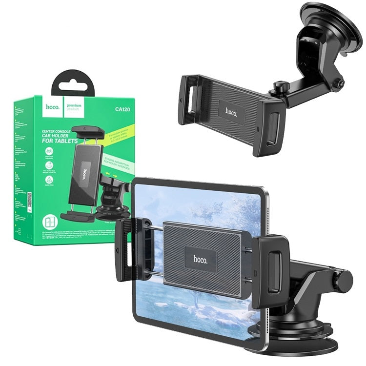 Hoco CA120 Dash and Windshield Tablet & Phone Holder Black-www.firsthelptech.ie