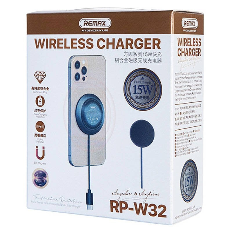 Remax RP-W32 Fonyl Series Magnetic Wireless Fast Charger 15W Tarnish-www.firsthelptech.ie