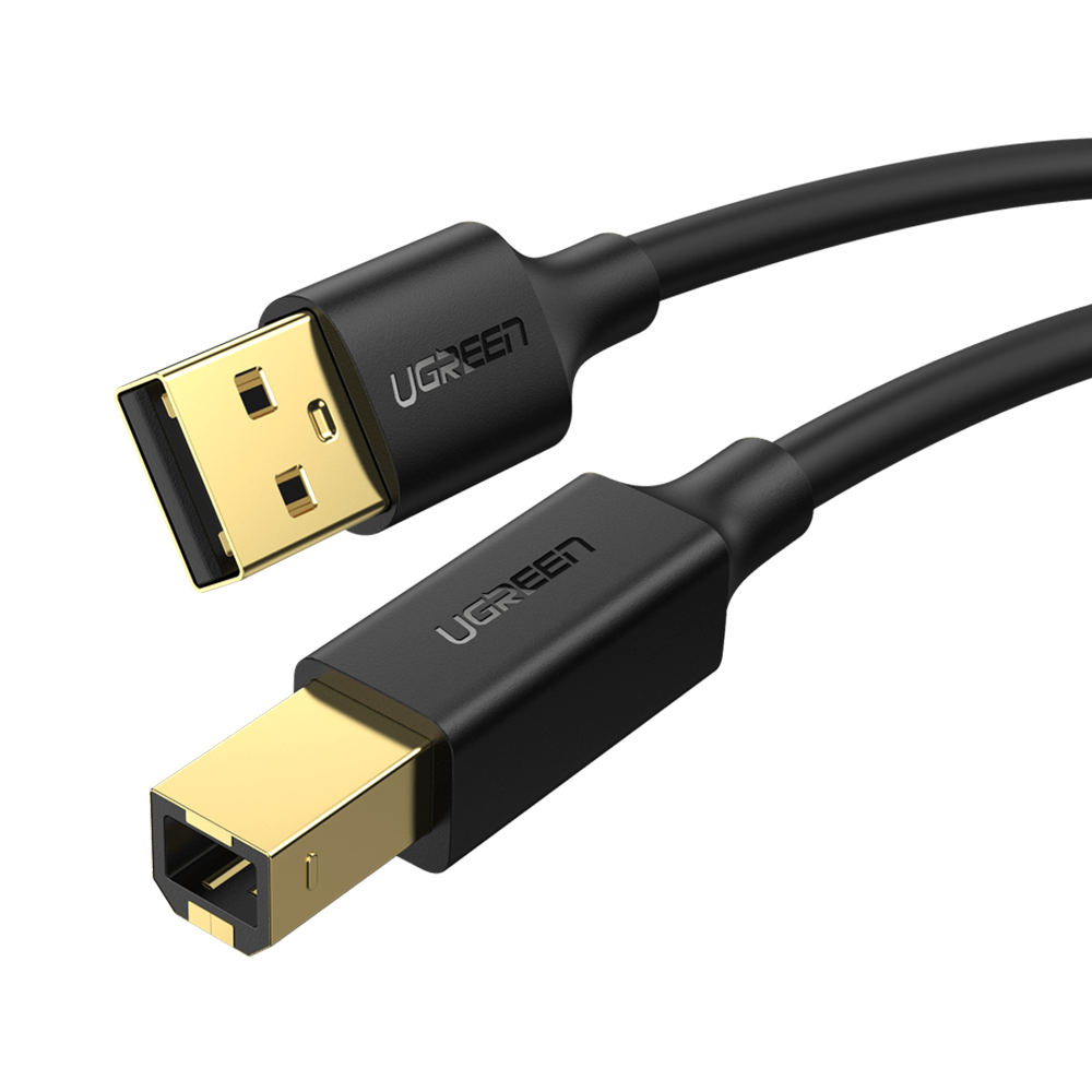 UGREEN 10350 USB 2.0 AM to BM Print Cable 1.5m Black-www.firsthelptech.ie