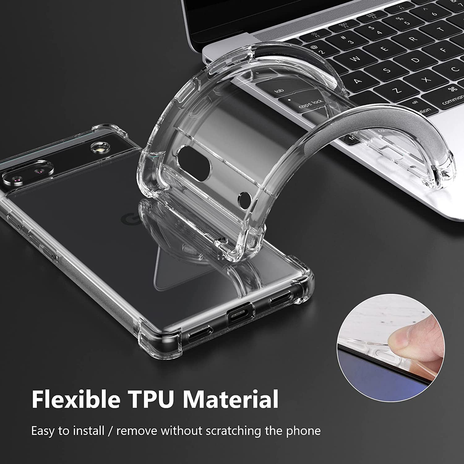 Clear Soft TPU Cover For Google Pixel 6a ShockProof Bumper Case