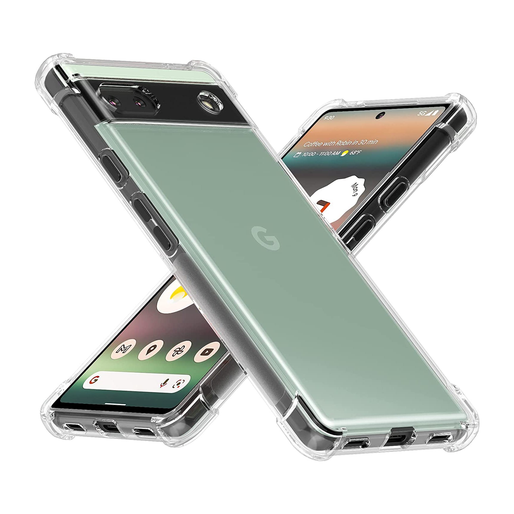 Clear Soft TPU Cover For Google Pixel 6a ShockProof Bumper Case