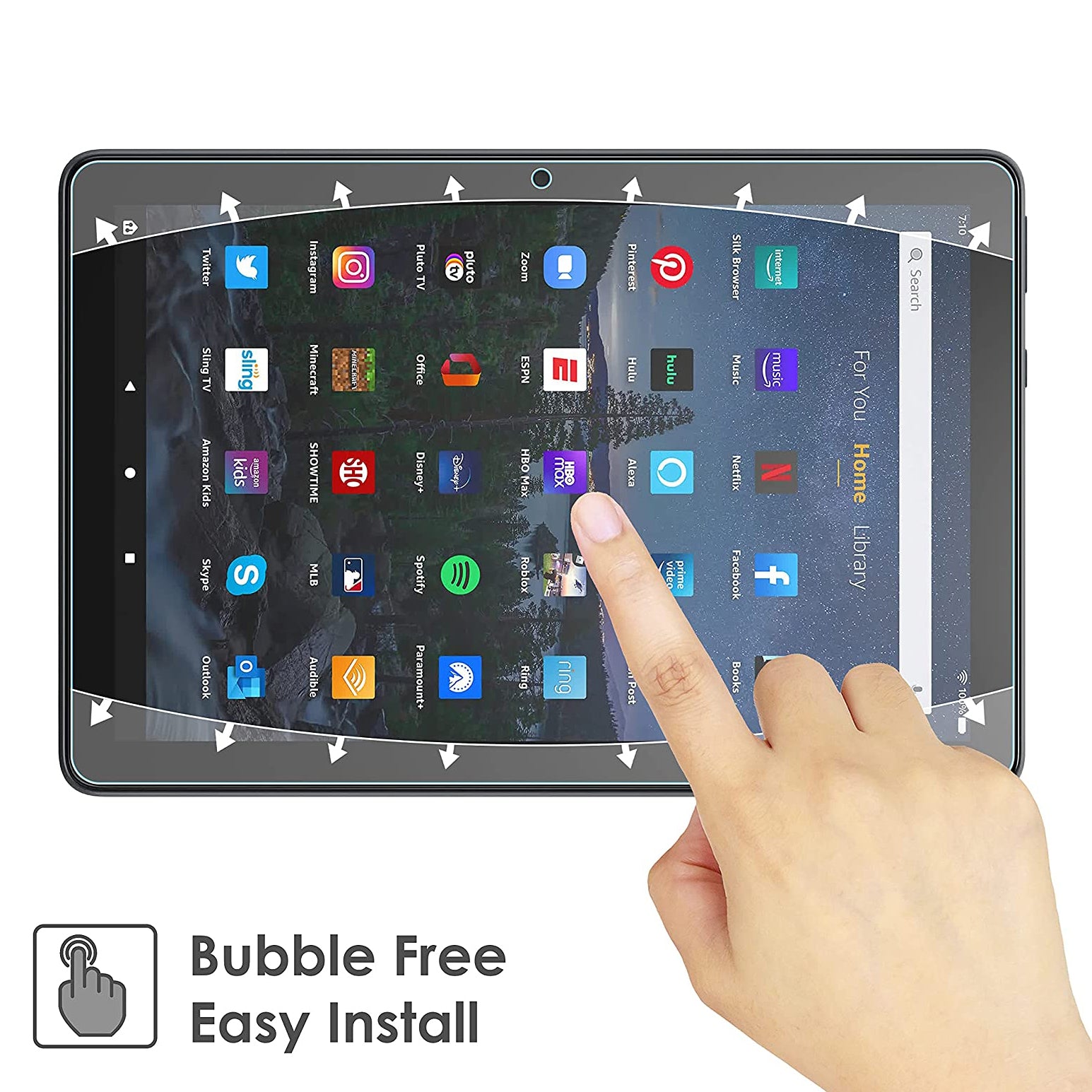 For Amazon Fire HD 10 2021 Tempered Glass Screen Protector-First Help Tech