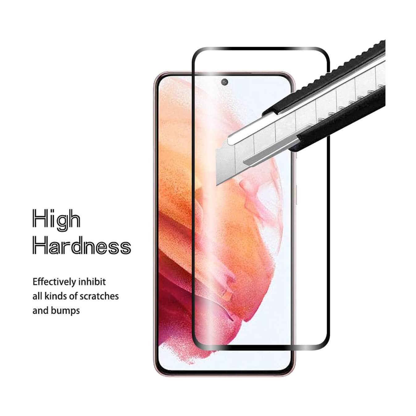 9D Full Coverage Screen Protector For Samsung Galaxy S21 Tempered Glass Black