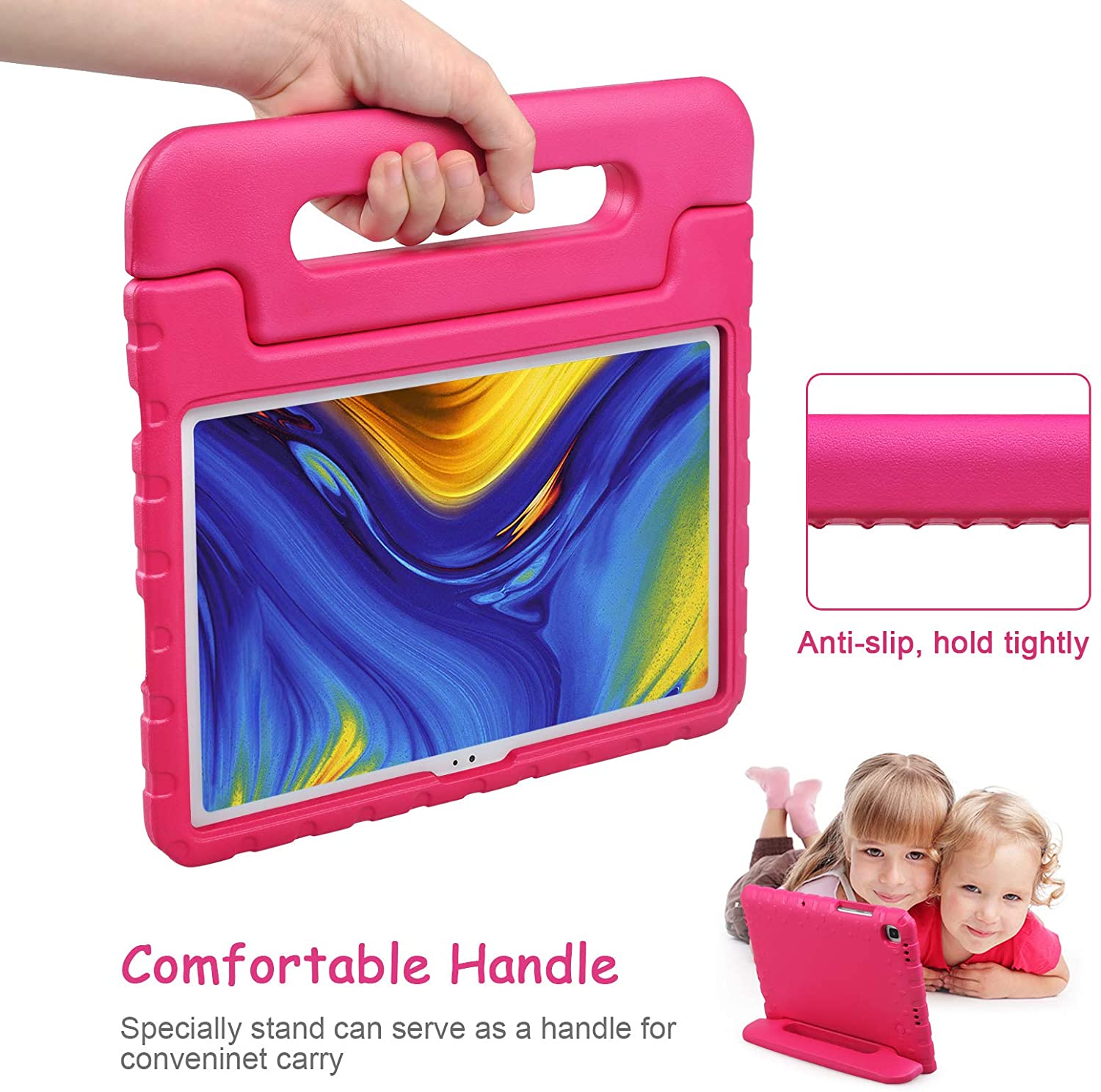 For Samsung Galaxy Tab A7 10.4 2020 Kids Case Shockproof Cover With Stand - Pink-Cases & Covers-First Help Tech