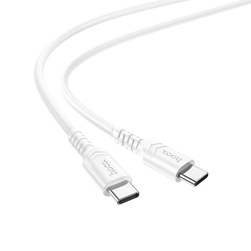 Hoco X62 Fortune Type-C to Type-C Fast Charging Cable 100W 1.5m (White)-www.firsthelptech.ie