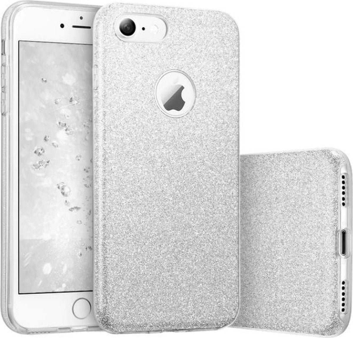 For Apple iPhone12/12 Pro Glitter Diamond Gel Case Silver-www.firsthelptech.ie