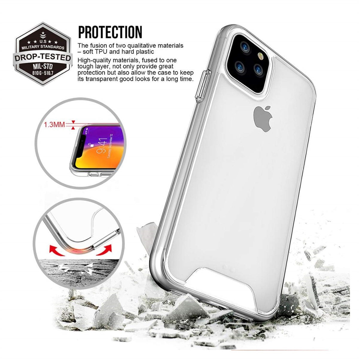 For Apple iPhone 13 Pro Max (6.7") Space Collection Ultra Shockproof Transparent Gel Case-www.firsthelptech.ie