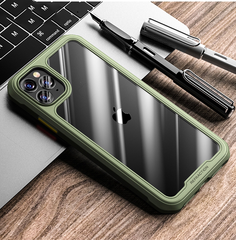 For Apple IPAKY iPhone 12 Mini (5.4") Hybrid Shockproof HD Transparent Dawn Case Green-www.firsthelptech.ie