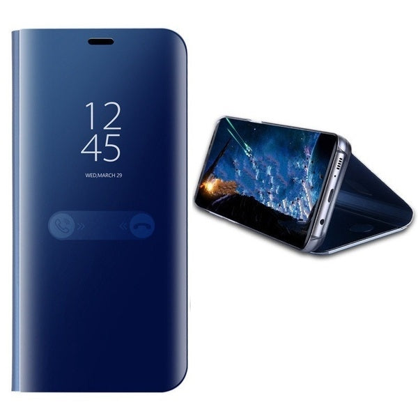 For Apple iPhone XS/X Clear View Standing Wallet Case Blue-www.firsthelptech.ie