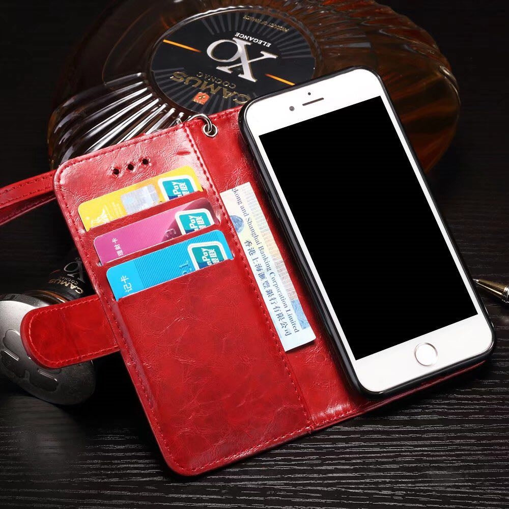 For Apple iPhone XS/X Detachable 2 in 1 Crazy Horse Wallet Leather Case Red-www.firsthelptech.ie