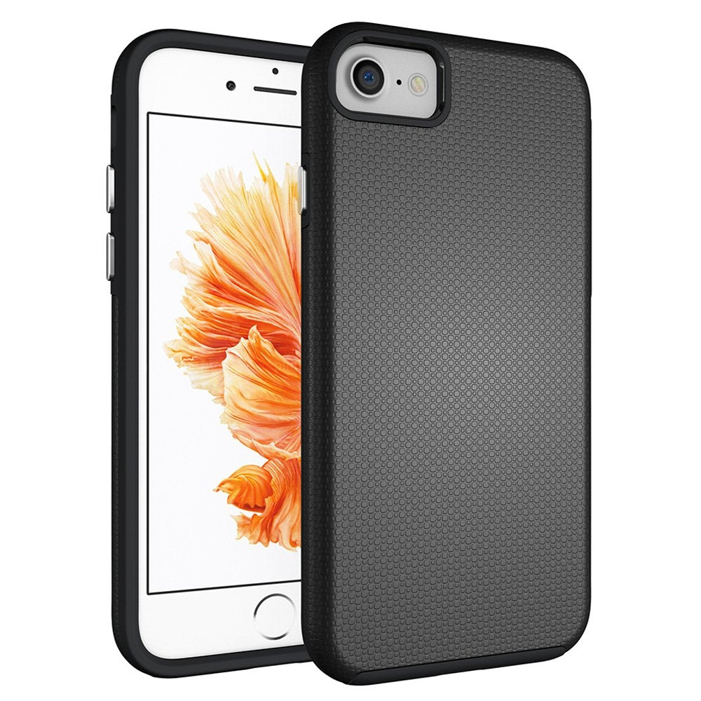 For Apple iPhone XR Dotted Shockproof Hybrid 2 in 1 Case Black-www.firsthelptech.ie