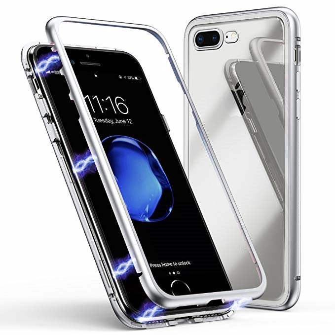 For Apple iPhone XS Max Magnetic Metal Frame Glass Case White-www.firsthelptech.ie