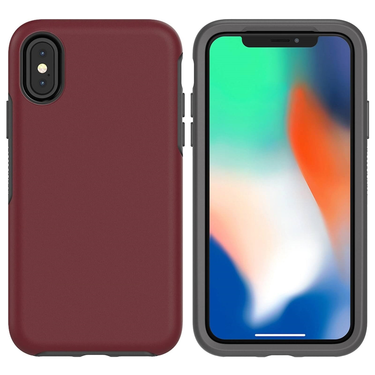 For Apple iPhone XS Max Symmetry Design Red-www.firsthelptech.ie