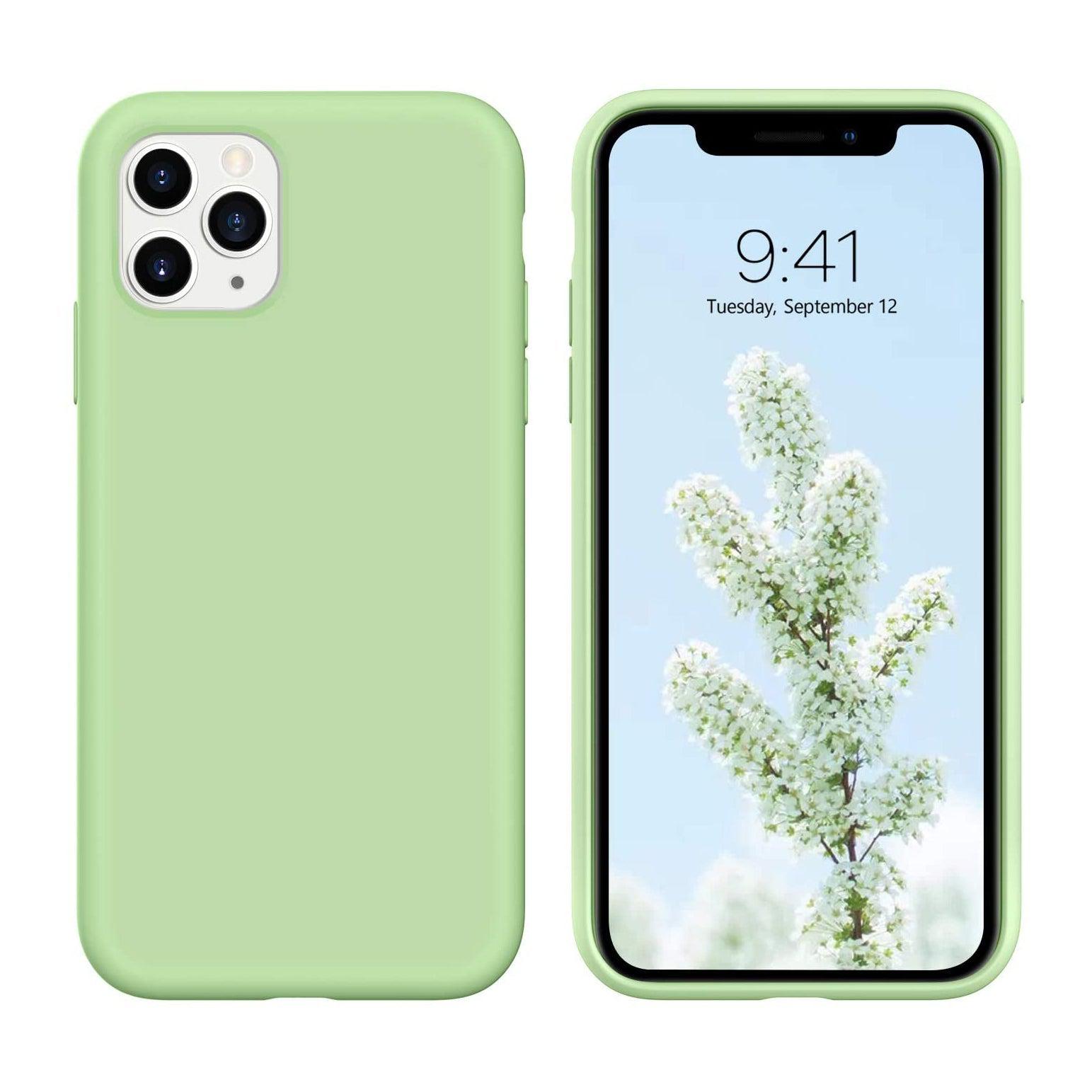 Liquid Silicone Case For Apple iPhone 11 Pro Max Luxury Thin Phone Cover - Matcha Green-www.firsthelptech.ie