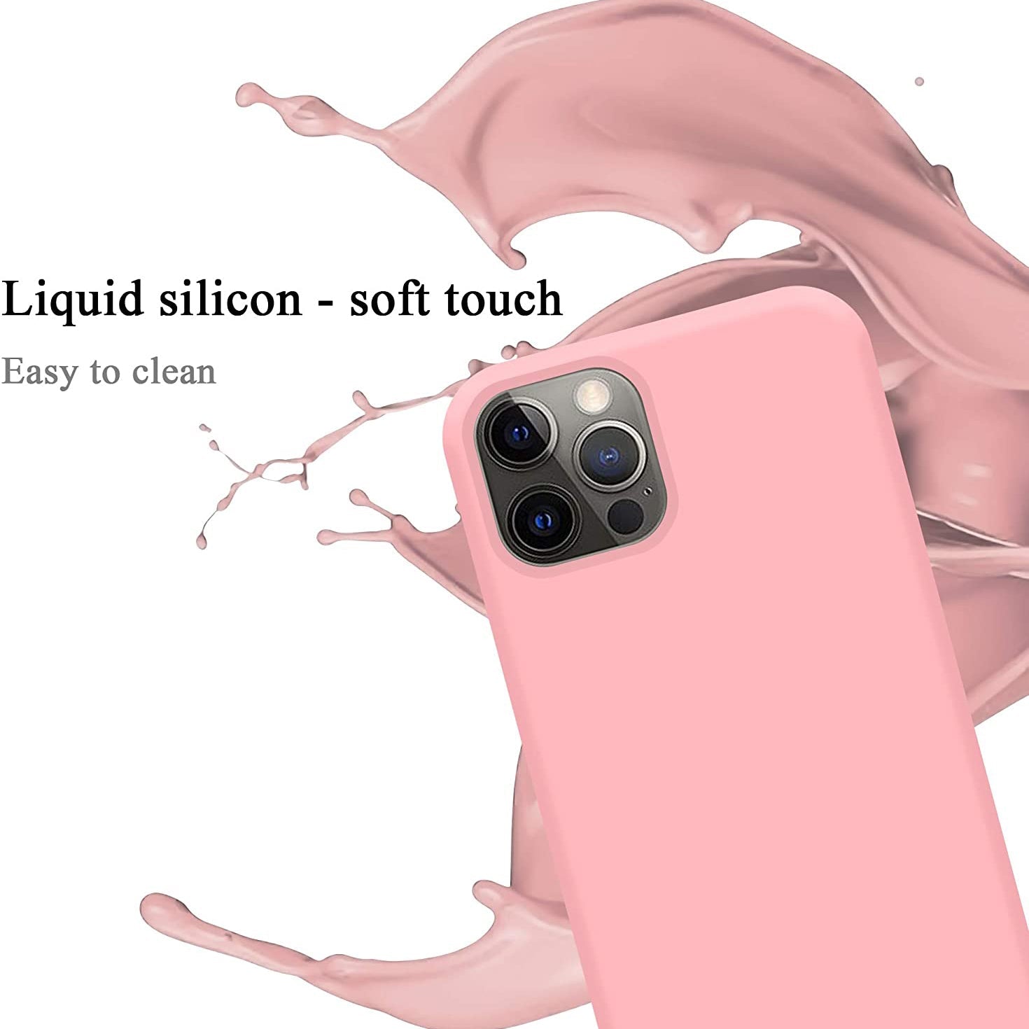 Liquid Silicone Case For Apple iPhone 12 / 12 Pro Luxury Thin Phone Cover - Chalk Pink-www.firsthelptech.ie