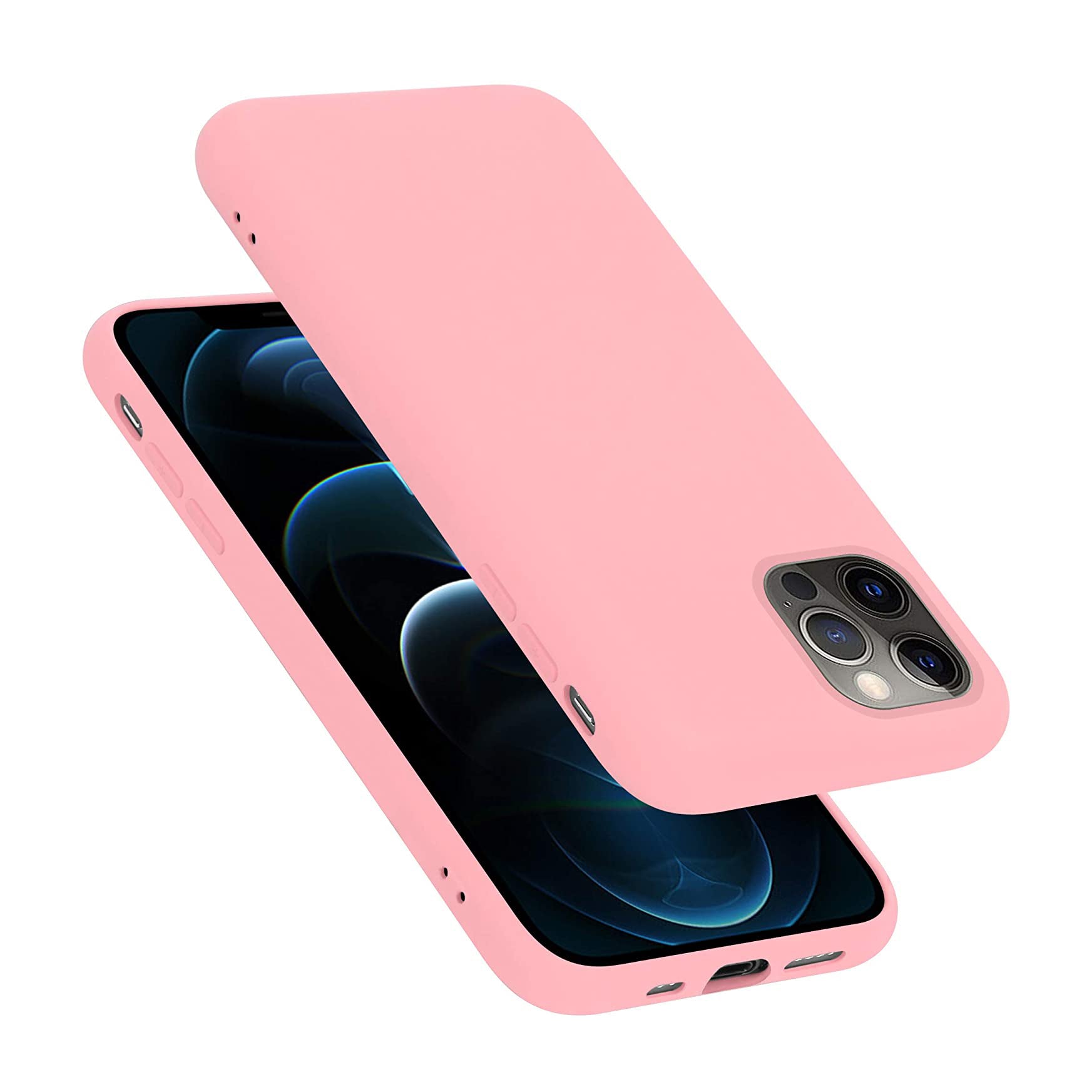 Liquid Silicone Case For Apple iPhone 12 / 12 Pro Luxury Thin Phone Cover - Chalk Pink-www.firsthelptech.ie