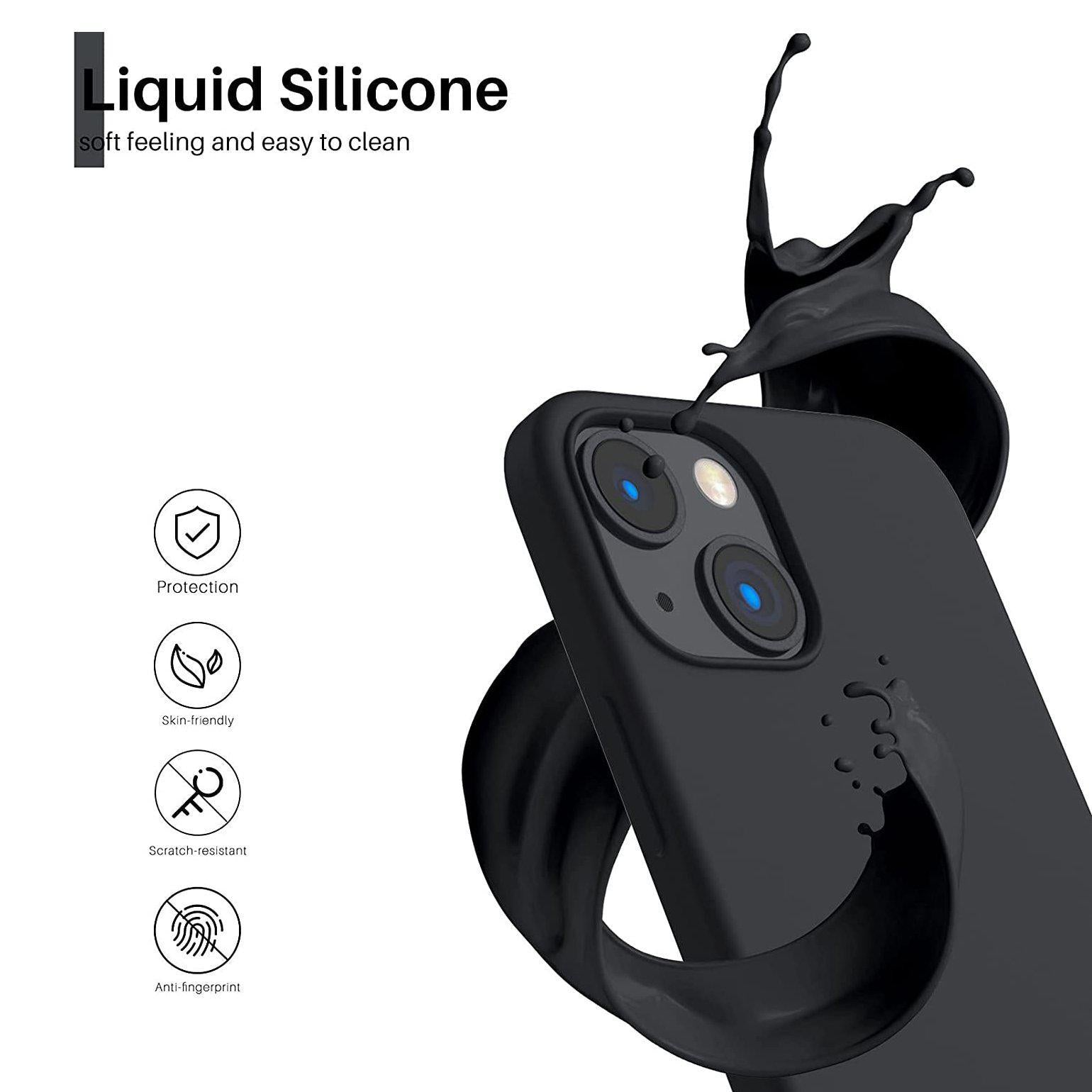 Liquid Silicone Case For Apple iPhone 13 Mini Luxury Shockproof Phone Cover Black-Cases & Covers-First Help Tech