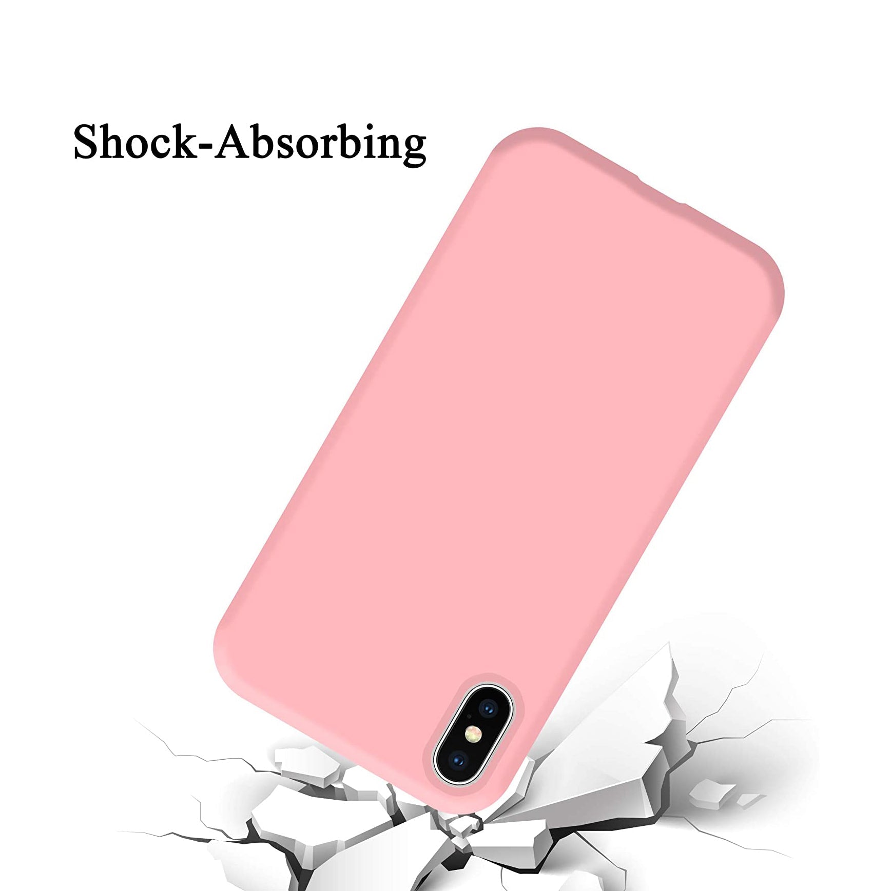 Liquid Silicone Case For Apple iPhone XS Max Luxury Thin Phone Cover - Chalk Pink-www.firsthelptech.ie