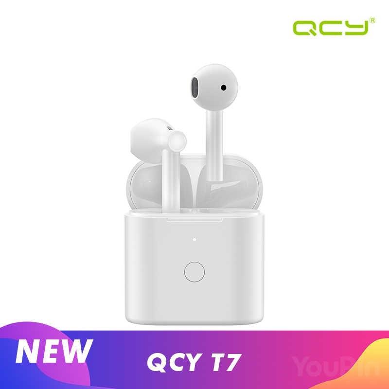 QCY T7 TWS Wireless Bluetooth Headset ENC Noise Reduction (White)-www.firsthelptech.ie