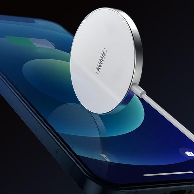 Remax RP-W37 Rezi Series 15W Zinc Alloy Magnetic Wireless Fast Charger (White)-www.firsthelptech.ie