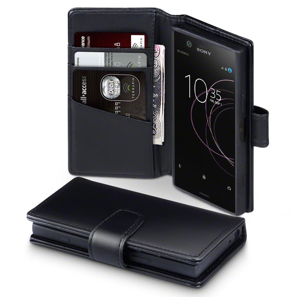 For Sony Xperia XZ1 Wallet Case Black