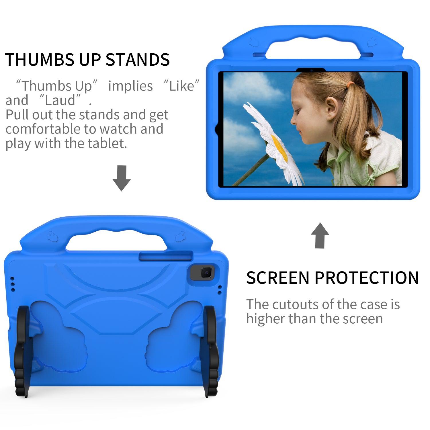 For Samsung Galaxy Tab A8 10.5 2021 Kids Friendly Case Shockproof Cover With Thumbs Up - Blue-Samsung Tablet Cases & Covers-First Help Tech