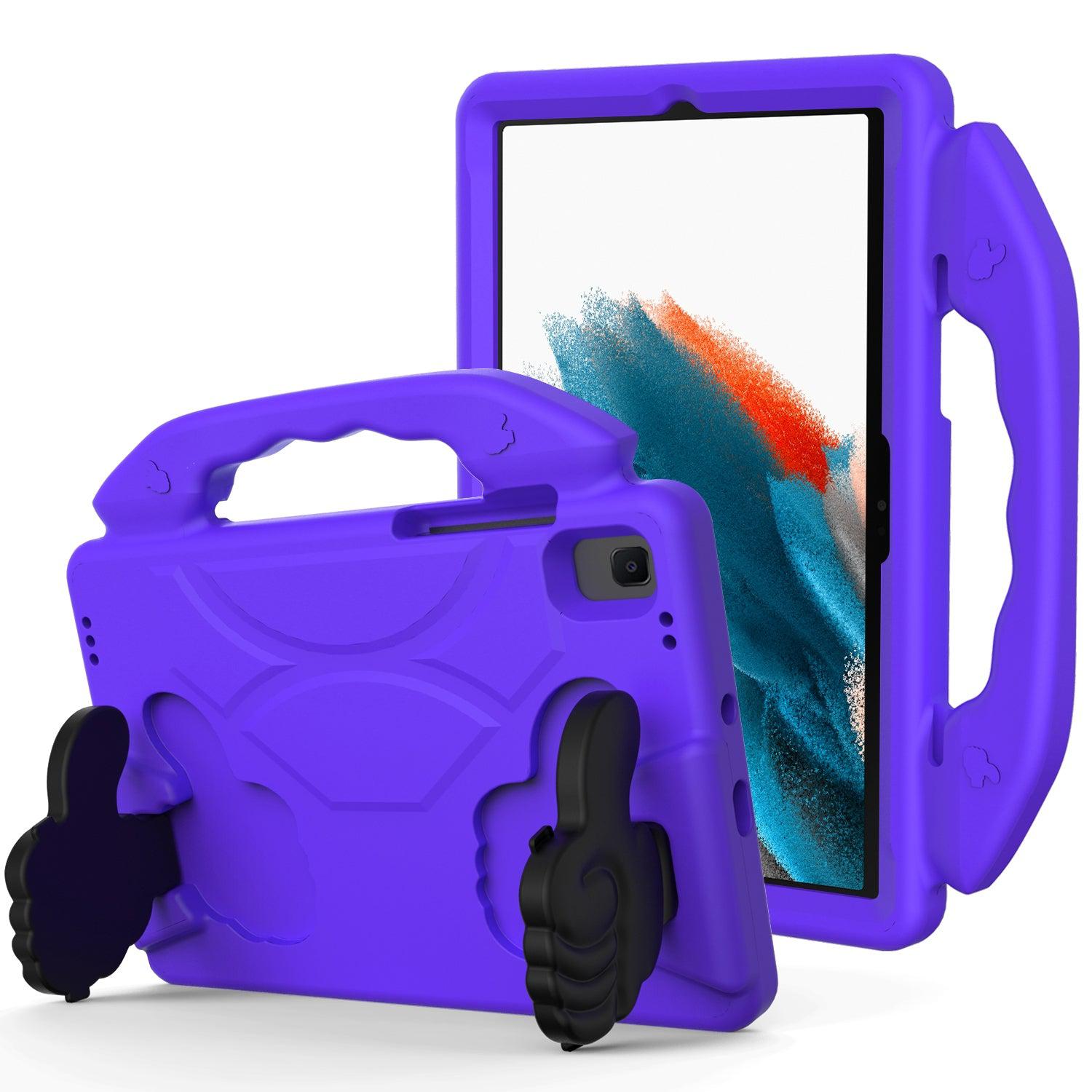 For Samsung Galaxy Tab A8 10.5 2021 Kids Friendly Case Shockproof Cover With Thumbs Up - Purple-www.firsthelptech.ie