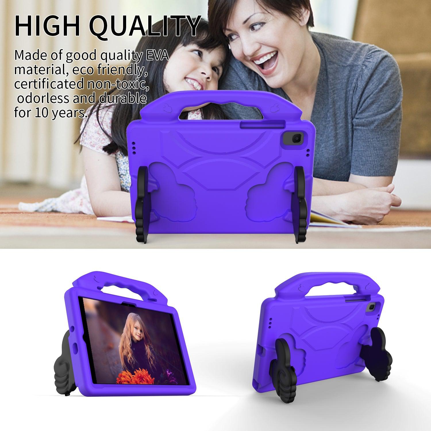 For Samsung Galaxy Tab A8 10.5 2021 Kids Friendly Case Shockproof Cover With Thumbs Up - Purple-www.firsthelptech.ie