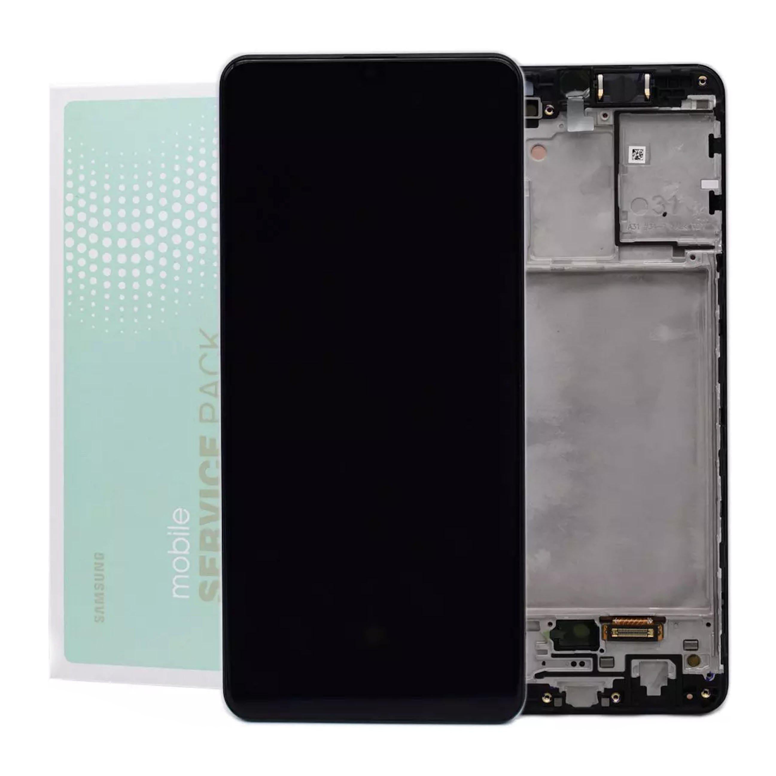 Screen Service Pack For Samsung Galaxy A31 A315 LCD Assembly With Frame - Black-Mobile Phone Parts-First Help Tech