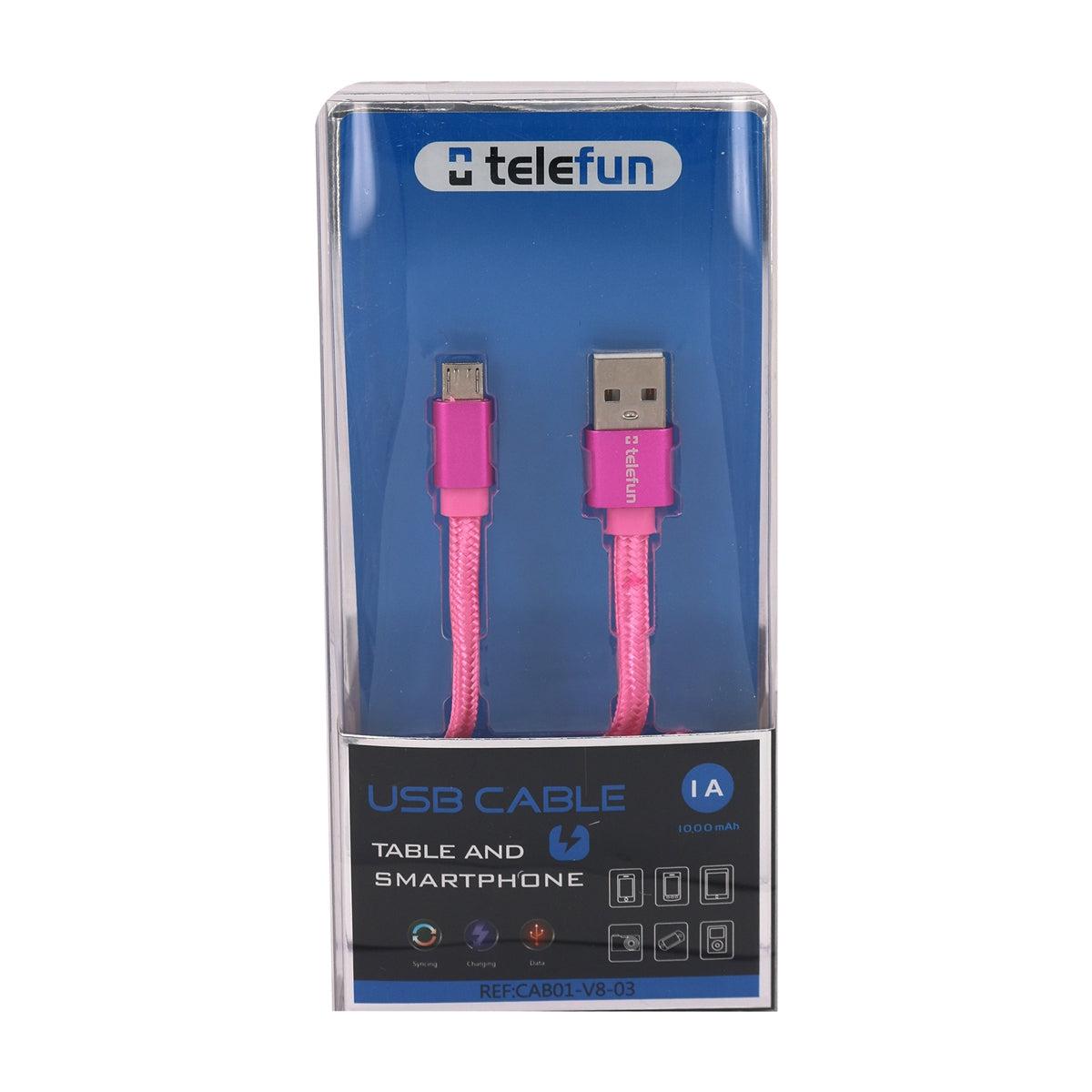 Telefun Micro USB Cable 1M Rose Quick Charge-www.firsthelptech.ie