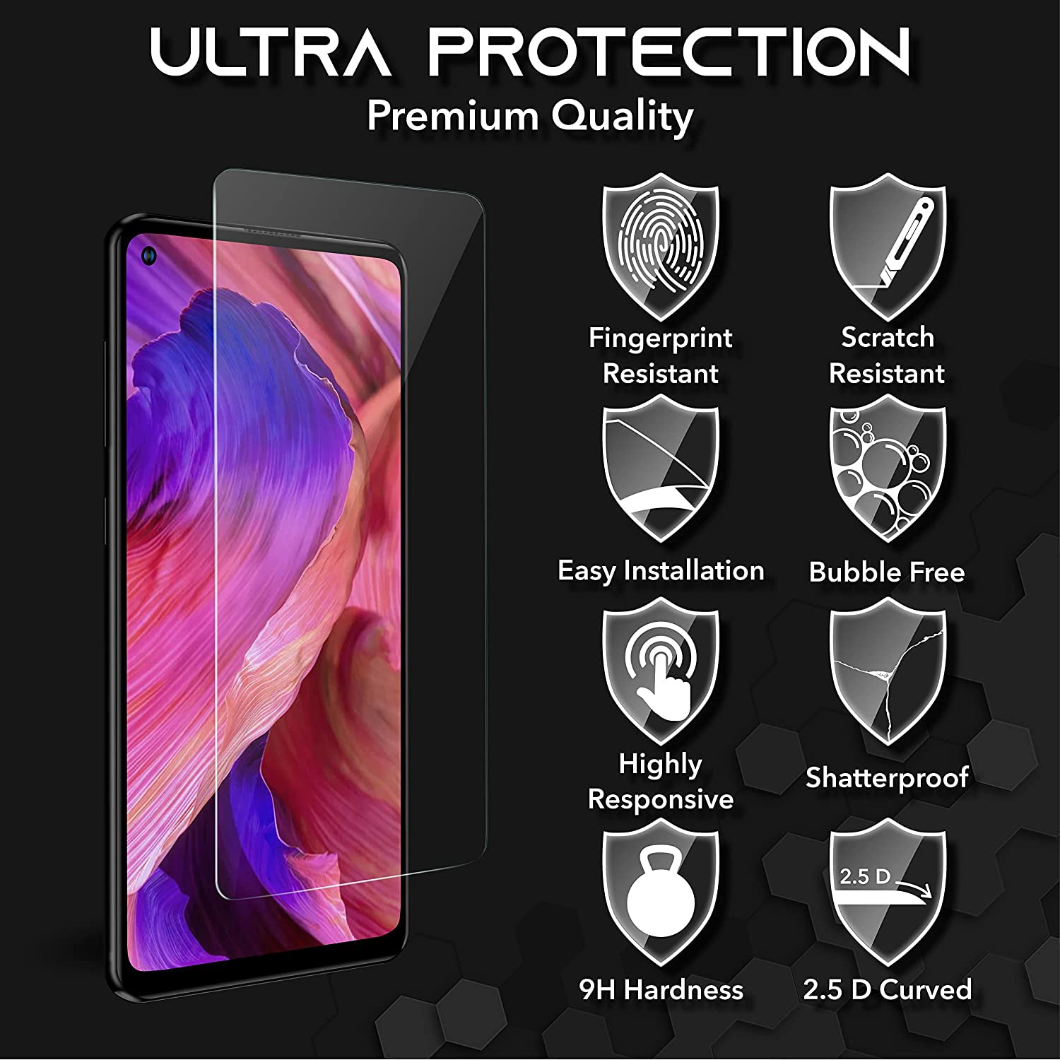 Screen Protector For Oppo A54 5G Tempered Glass-www.firsthelptech.ie