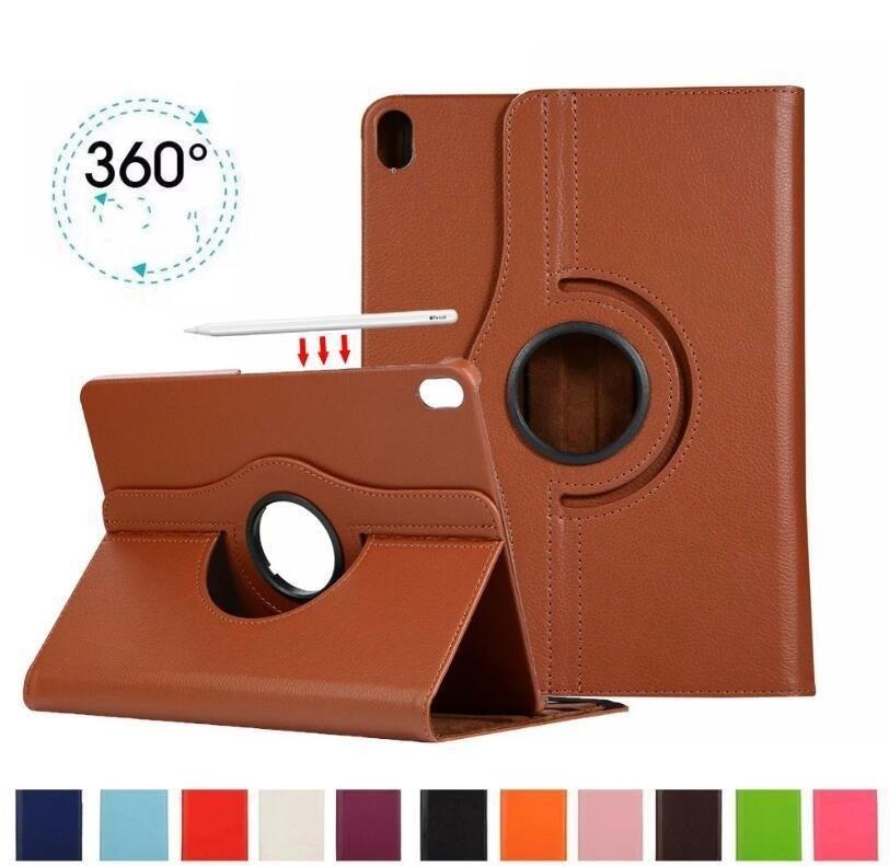 For Samsung Galaxy Tab S7+ (SM-T970) / S8+ (SM-X800) 360 Rotation Wallet Case - Brown-www.firsthelptech.ie