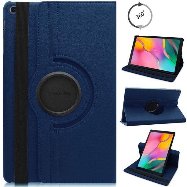 For Samsung Galaxy Tab A7 10.4" (T500/T505) Rotating Wallet Case - Blue-www.firsthelptech.ie
