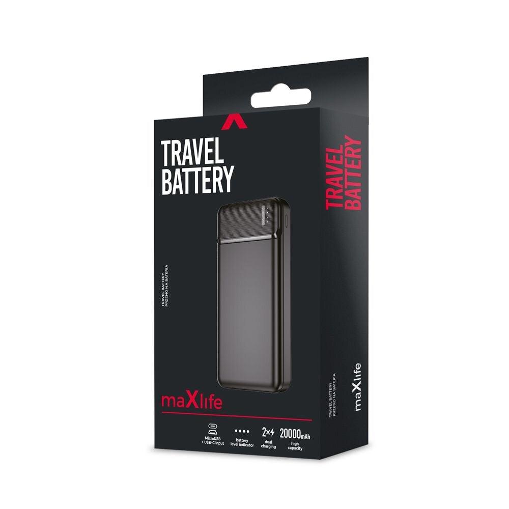 Maxlife MXPB-01 Power Bank 2 x USB DC 5V / 2.4A 20000 mAh - Black-www.firsthelptech.ie