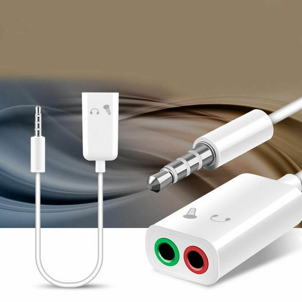 3.5mm Audio Headset Mic Y Splitter Cable Adapter TRRS to 2 TRS