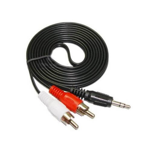 3.5mm Stereo Jack to 2 Twin RCA Phono Male Cable 5m