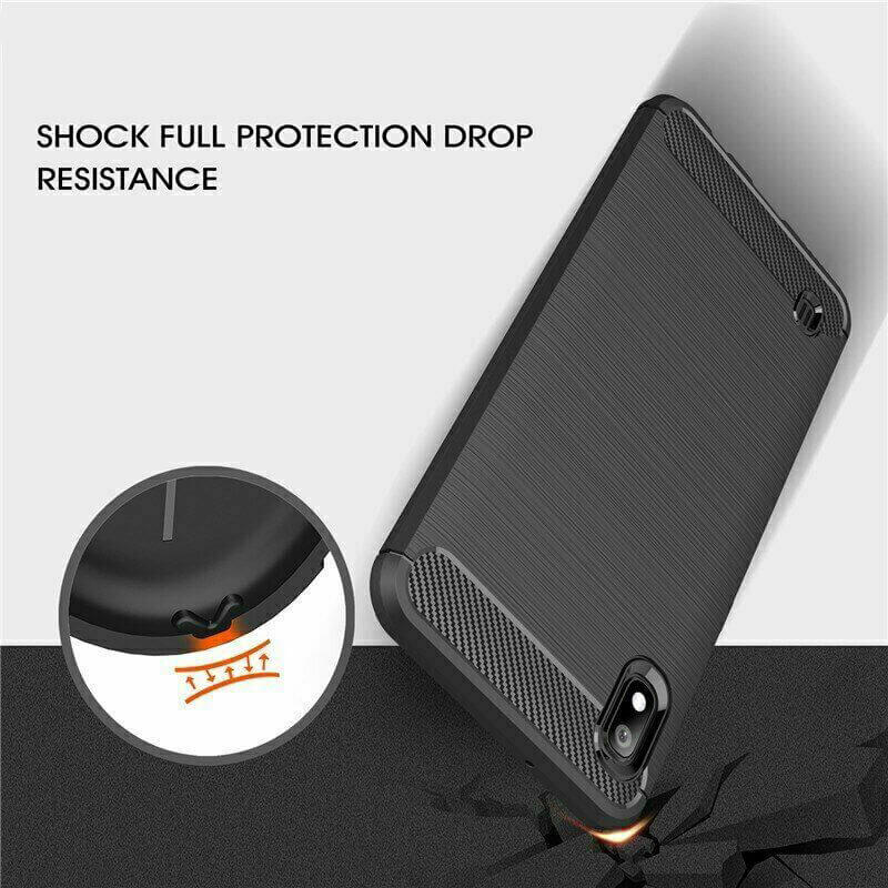 For Samsung Galaxy A10 / M10 Carbon Fibre Design Case TPU Cover - Black