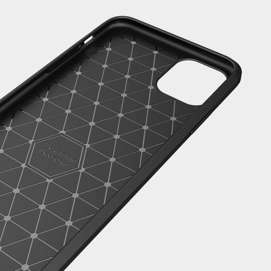 For Apple iPhone 11 Carbon Fibre Design Case TPU Cover - Black