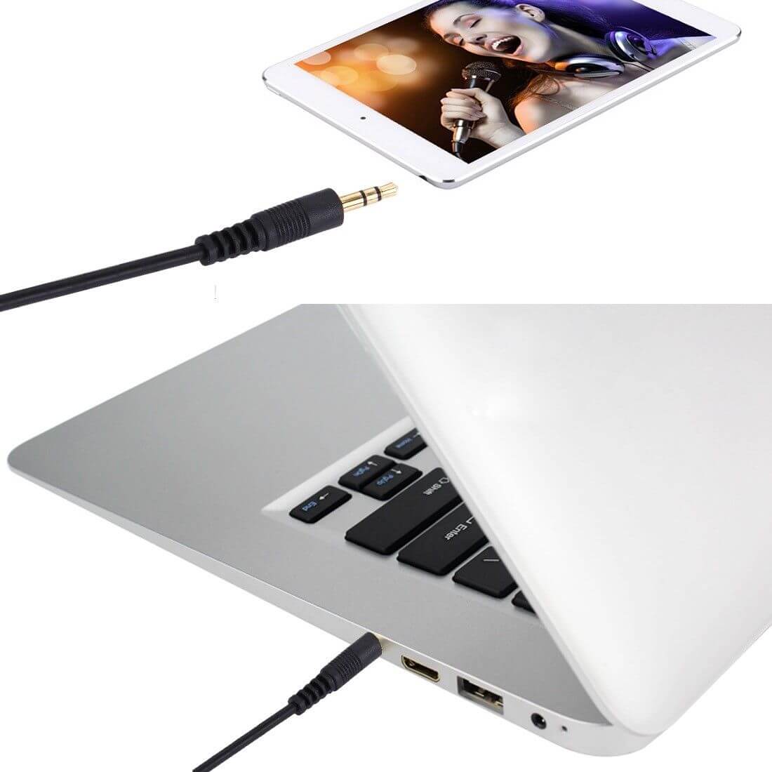 Male to Male 3.5mm Stereo Jack Aux Cable 1.5m