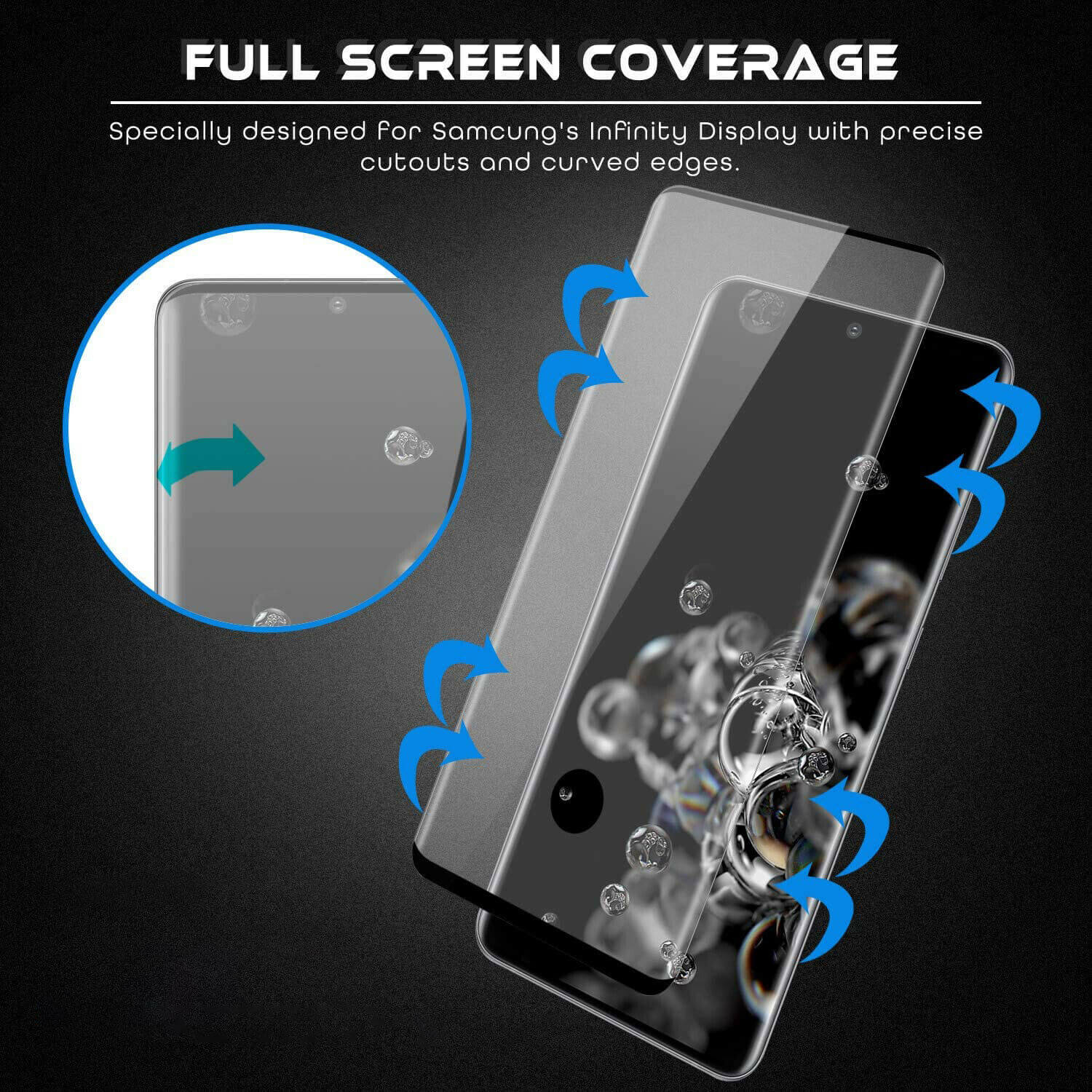 For Samsung Galaxy S20 Ultra & S20 Ultra 5G Full Coverage 9D Tempered Glass