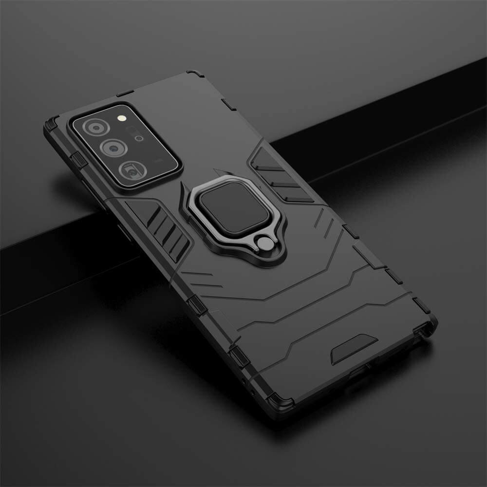 Hybrid Case For Samsung Galaxy Note 20 Ultra / Note 20 Ultra 5G Cover Magnet Ring Holder - Black
