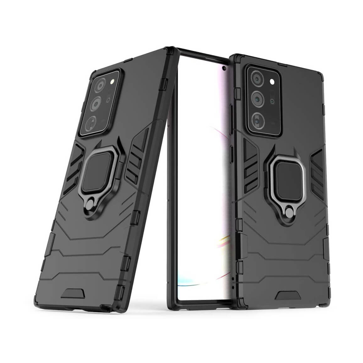Hybrid Case For Samsung Galaxy Note 20 Ultra / Note 20 Ultra 5G Cover Magnet Ring Holder - Black