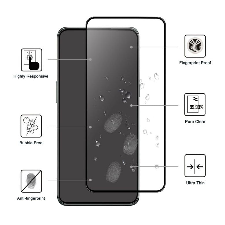 For OnePlus 10T Full Coverage 9D Tempered Glass-www.firsthelptech.ie