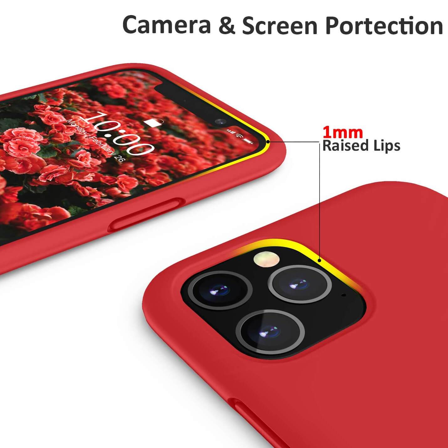 Liquid Silicone Case For Apple iPhone 11 Pro Luxury Thin Phone Cover Red