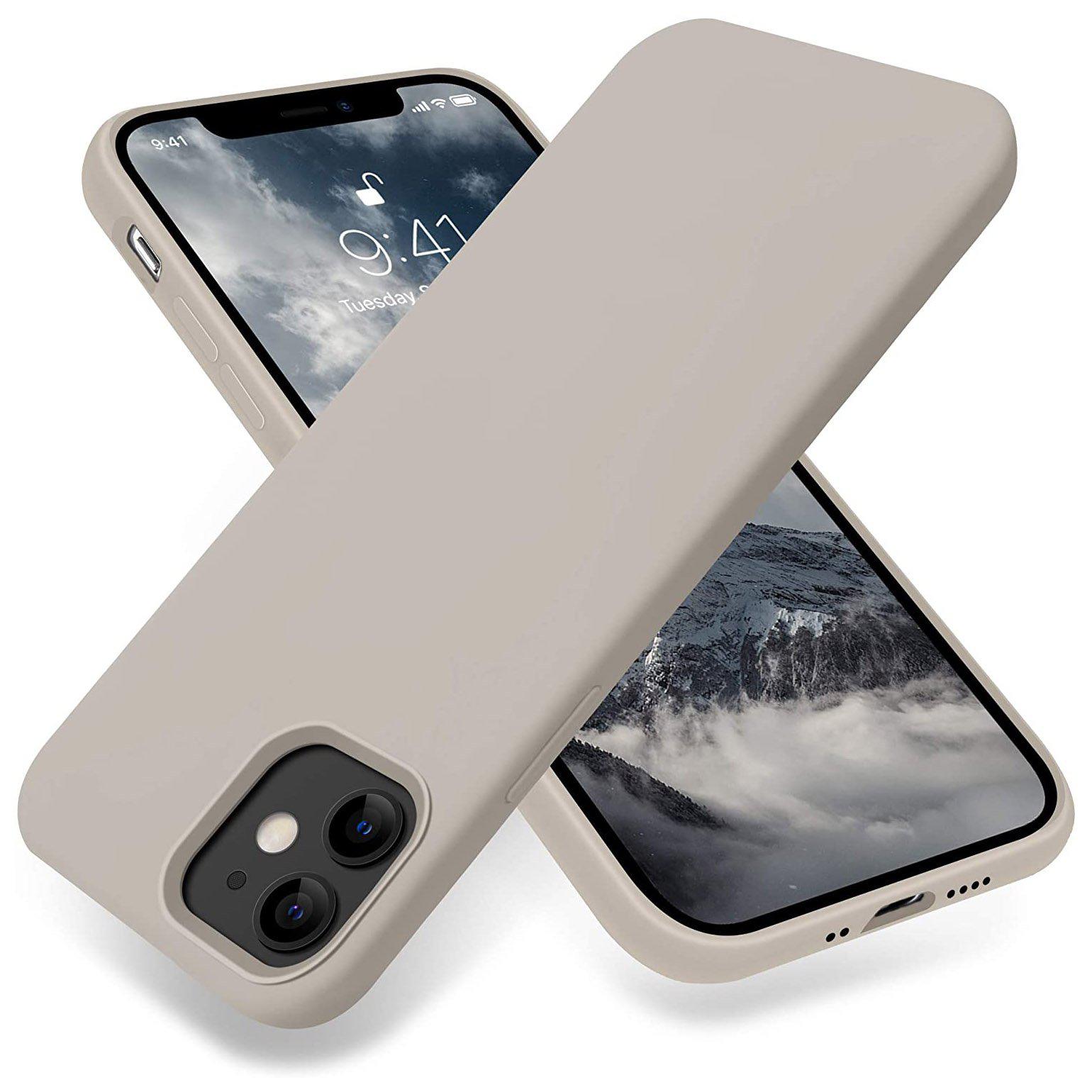 Liquid Silicone Case For Apple iPhone 12 Mini Luxury Thin Phone Cover Grey