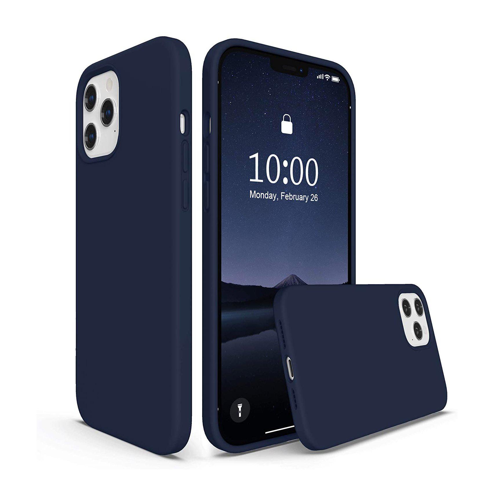 Liquid Silicone Case For Apple iPhone 12 Pro Max Luxury Thin Phone Cover Blue